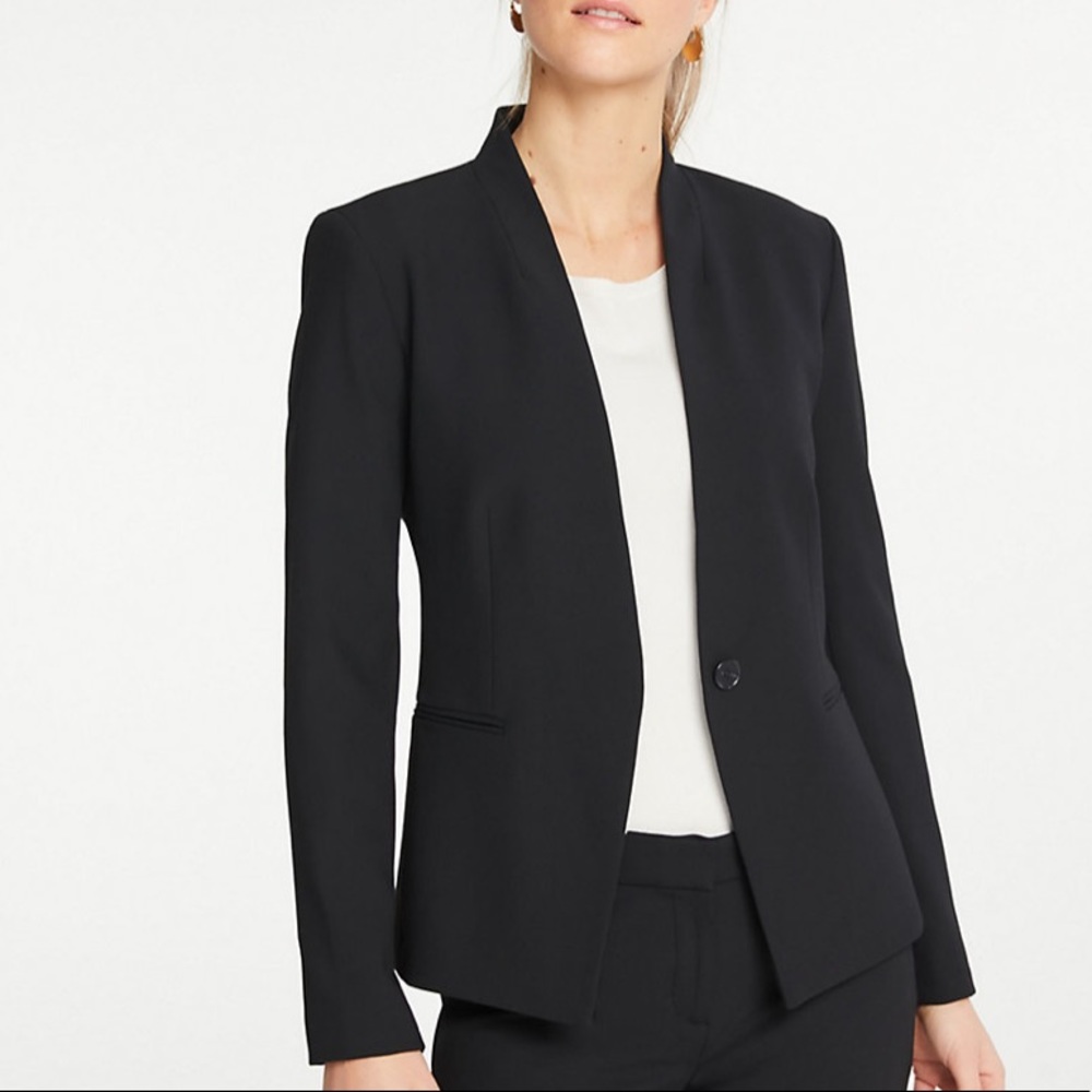 Ann Taylor Cutaway Blazer In Bi-Stretch